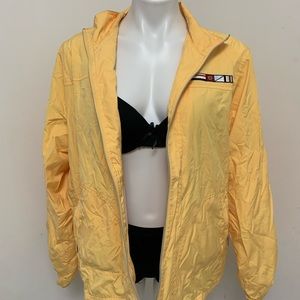 Catalina Womens Sz Large Vintage Jacket Pockets Lined  Windbreaker Yellow Zip